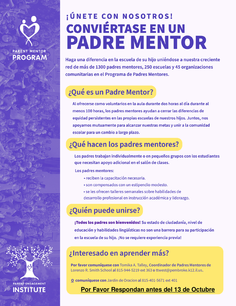 Parent Mentor- Spanish