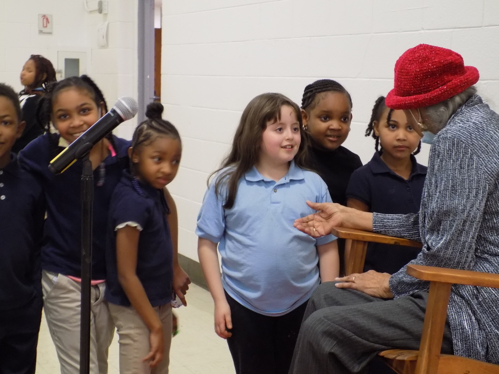 1st graders excited to Meet Lorenzo Legend Ms. Lucille Hayes